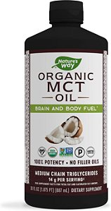 Óleo de MCT da Nature's Way, Combustível para o Cérebro e Corpo a partir de Coco*; Certificado Keto Paleo, Orgânico, Sem Glúten, Verificado pelo Projeto Não-OGM, 30 fl. oz.