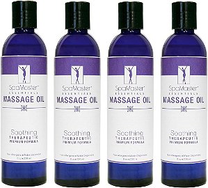 Óleo de massagem calmante Master Massage, 8 oz. Pacote com 4 unidades.