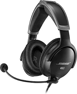 Fone de Ouvido de Aviação Bose A30, Fone de Ouvido com Cancelamento de Ruído, ANR Ajustável, Bluetooth e Design Leve e Confortável, Conector Duplo, Preto