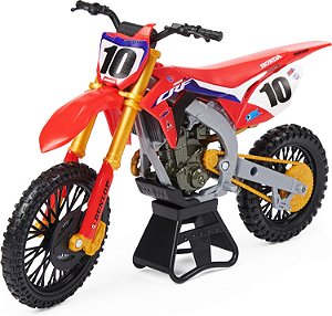 Supercross, Autêntico Justin Brayton 1:10 Escala Coleção Réplica de Motocicleta Fundida com Suporte de Exibição