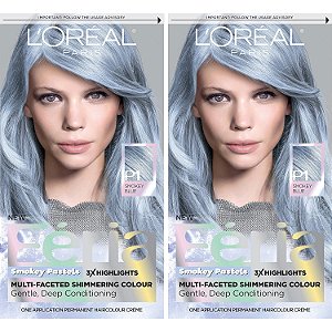 L'Oreal Paris Feria Multi-Faceted Shimmering Tintura Permanente para Cabelo, 411 Safira Fumaça (Azul Esfumaçado) (Pacote com 2)