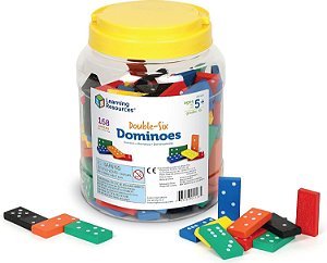 Recursos de Aprendizagem: Dominó de duplo-seis em balde, Material Didático, Acessórios para a Sala de Aula de Matemática, 168 Peças, Idade 5+