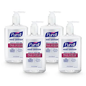 Desinfetante para as mãos PURELL PRIME DEFENSE Avançado, 85%, Fórmula de Máxima Potência, Frascos de 12 fl oz (Pacote com 4) - 3699-06-EC2