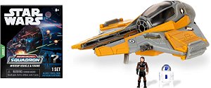 STAR WARS Micro Esquadrão da Galáxia Anakin Skywalker's Jedi Interceptor Pacote Mistério - Veículos de 3 polegadas Classe de Armadura Leve e Classe de Exploração com Acessórios