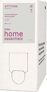 Detergente para Roupas de Bebê ATTITUDE, EWG Verificado, Ingredientes à Base de Plantas e Minerais, HE, Produtos de Lavanderia Veganos e Livres de Crueldade, Recarga a Granel, 80 Lavagens,