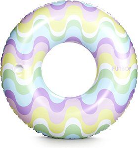 Bóia Gigante Inflável Retro dos Anos 70, Estilo Donut para Piscina, Balsa de Luxo para Festas de Verão na Piscina e Entretenimento