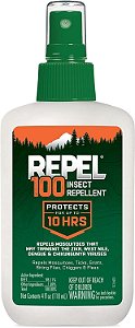 Repelente de insetos Repel 100, repele mosquitos, carrapatos e mosquitos, para condições severas, protege por até 10 horas, 98% DEET (spray de bomba), 4 fl oz (pacote com