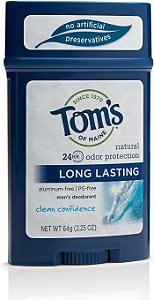 Bastão de Desodorante PGF de Longa Duração para Homens da Tom's of Maine, Confiança Limpa, 2.25 Onças, 18 Unidades