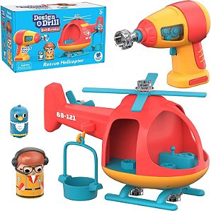 Educational Insights Design & Drill Bolt Buddies Helicopter Take Apart Toy with Electric Toy Drill, Brinquedo Para Desmontar, Brinquedo de Preparação para a Ciência, Tecnologia, Engenharia e Matemática (STEM) para Pré-escolares, Present