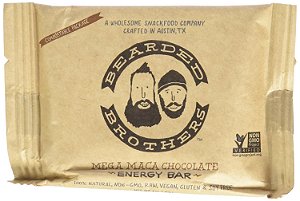 Barra de Energia Mega Maca Chocolate Bearded Brothers - Crua, Vegana, Livre de Glúten e Soja, Não-OGM, Barras, 12 peças