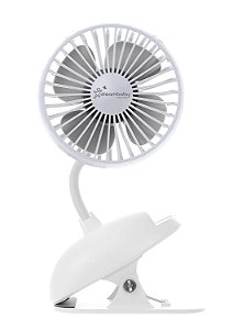 Ventilador de carrinho Dreambaby portátil recarregável por USB - com Modo Breeze - Branco - Modelo L2348