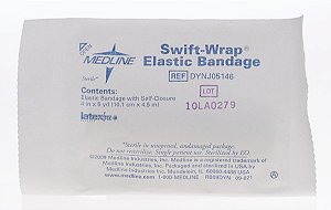Faixa Elástica Medline DYNJ05146 Swift-Wrap, Livre de Látex, Estéril, 4 x 5 jardas, Branca (Pacote com 20)