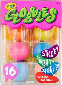Brinquedo de Fidget Crayola Globbles (16 unidades), Bolas Pegajosas de Fidget, Presente Squish para Crianças, Brinquedos Sensoriais para Aliviar o Estresse, Presentes, Idade 4+