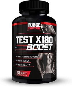 Aumente a testosterona e energia com o suplemento FORCE FACTOR Test X180 Boost para homens: Aumente a energia, aumente a resistência, aumente a vitalidade e desempenho, com ácido D-aspártico e feno