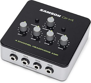 Samson QH4 Amplificador de fone de ouvido de estúdio de 4 canais, preto/prata