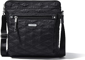 Baggallini Go Bagg Com Wristlet Rfid - Bolsa Transversal de Viagem para Mulheres - Bolsas Leves e à Prova D'Água