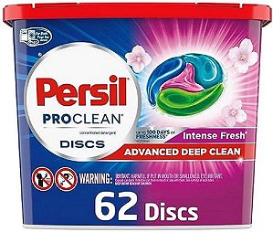 Detergente para roupas Persil Discs, Intenso Frescor, Compatível com Alta Eficiência (HE), Sabão para Lavar Roupa, 62 unidades.