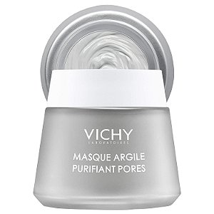 Máscara facial de argila purificadora de poros Vichy com Aloe Vera, redutor de poros para o rosto, limpador profundo de poros multi-masking, livre de parabenos, 2,53 Fl Oz (pacote de