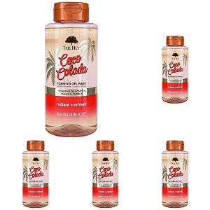 Tree Hut Coco Colada Radiant & Refresh Gel Espumante de Limpeza, 18 oz. (Pacote com 5 unidades)