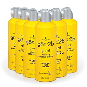 Got2b Colado Spray Fixador de Cabelo Aero, Congelamento Explosivo, 12 Onças (Pacote com 6)