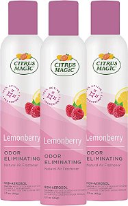 Magia Cítrica, Limonberry, Spray Natural Eliminador de Odores para o Ar, 3 Onças, 3 Fl Oz (Pacote com 3), 3 Unidades