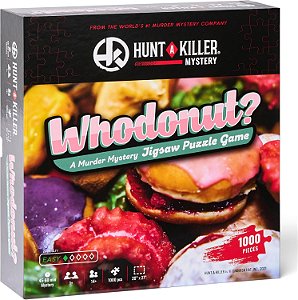 Caça ao Assassino Quebra-cabeça de Mistério do Assassinato Whodonut - Jogo de Quebra-cabeça de Mistério do Assassinato para Fãs de Crimes Reais - Resolva Crimes em Noite de Encontro ou Noite de Jog