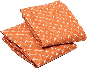 Bacati - Lençóis de Berço com Estampa de Raposa Lúdica Laranja/Cinza 2 Peças (Estampa de Setas Laranjas)