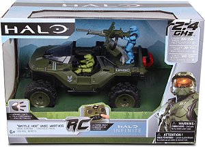 NKOK Halo Infinite RC: Batalha do Warthog UNSC - com o Mestre Chefe e Spartan, controle remoto de 2.4 GHz com veículo de impulso turbo