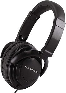 Fones de Ouvido Monoprice Hi-Fi Leve com Isolamento de Ruído para Uso Portátil, Preto.