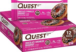 Barras de proteína de rosquinha de chocolate com cobertura, alto teor de proteína, baixo teor de carboidratos, sem glúten, amigável para dieta cetogênica, pacote com 12 unidades