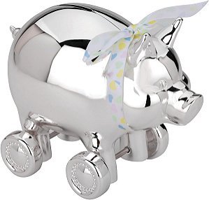 Cofrinho de Prata com Rodinhas Reed & Barton, 1.75 LB, Metálico