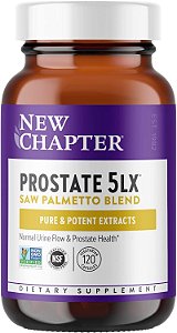 Suplemento de Próstata New Chapter - Próstata 5LX™ com Saw Palmetto de Força Clínica + Selênio Fermentado para a Saúde da Próstata - 120 cápsulas vegetarianas.