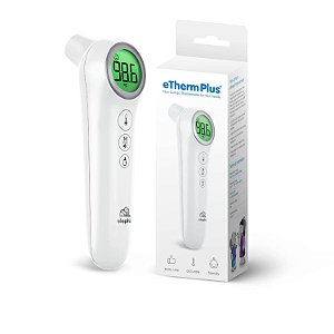 Termômetro de testa infravermelho Elepho eTherm Plus sem contato para toda a família; bebês a adultos - leituras precisas e rápidas em 1 segundo. Grande tela de LCD...
