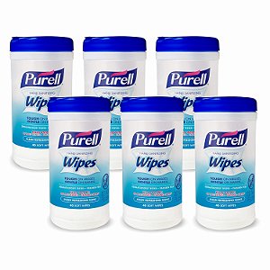 Lenços umedecidos desinfetantes Purell, aroma limpo e refrescante, lata com 40 lenços umedecidos (embalagem com 6) - 9120-06-CMR