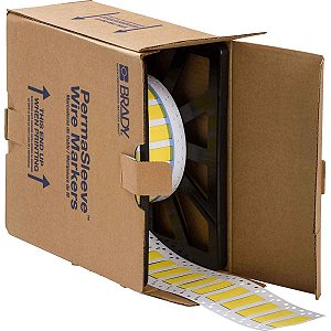 Brady PS-375-2-YL 2 Largura x 0,645 Altura, B-342 PermaSleeve Termorretrátil de Poliolefina, Manga de Marcação de Fio Amarelo (Pacote com 100