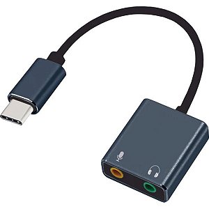 Adaptador Argom USB-C para Som 3D Estéreo - Preto (ARG-CB-0066)