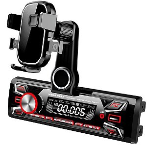 Radio Automotivo Mega Star CDX400BT FM com Suporte para Celular - Preto