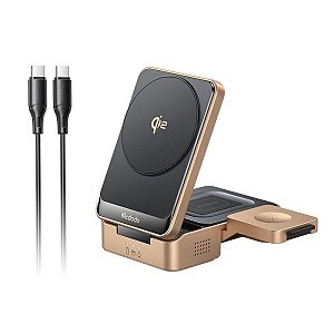 Base de Carga Mcdodo CH-5193 Sem fio Dobrável 3 em 1 - Dourado