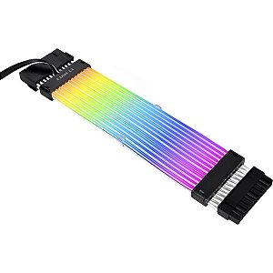 Cabo de Extensão Lian Li Strimer mais V2 24 Pinos - Branco/Preto