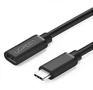 Cabo de Extensão Ugreen USB-C macho para fêmea 40574 - Preto