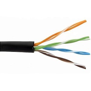 Cabo de Rede UTP Norphel CAT5e 100% Exterior Cobre - Preto 305 metros