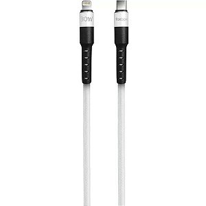 Cabo USB-C para Lightning Foxbox Round Pro 30 W - Branco 1,25 metros