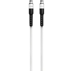 Cabo USB-C para USB-C Foxbox Round Pro 65 W - Branco 1,25 metros