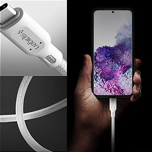 Cabo USB-C para USB-C Spigen Durasyn CA25703 - Branco 1 metro