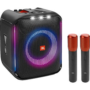 Caixa de Som Portátil JBL Partybox Encore Essential + 2 Microfones - Preto