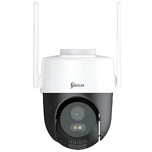 Câmera de Vigilância IP Mini Dome Sieco S38PT 1080p Externa Wifi - Branco/Preto