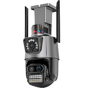 Câmera IP Satellite A-CAM009D 2 Câmeras Externas Wi-Fi - Cinza/Preto
