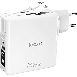 Carregador + Powerbank Wireless Foxbox PD20W 3 em 1 - Branco