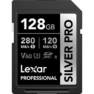 Cartão de memória Sd Lexar Professional Silver Pro 280 MB/s-120 MB/s C10 128 GB (LSDSIPR128G-BNNNU)