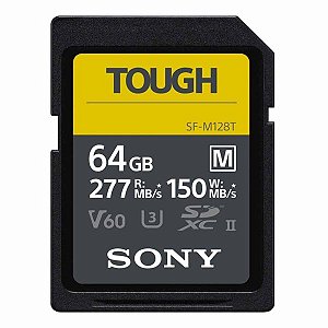 Cartão de Memória SD SDXC Sony TOUGH Série SF-M 277/150 MB/s U3 64 GB